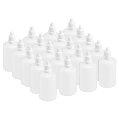 100ml Dropper Bottle - Plastic Squeeze Bottle - Clear Frosted (Pack of 104)