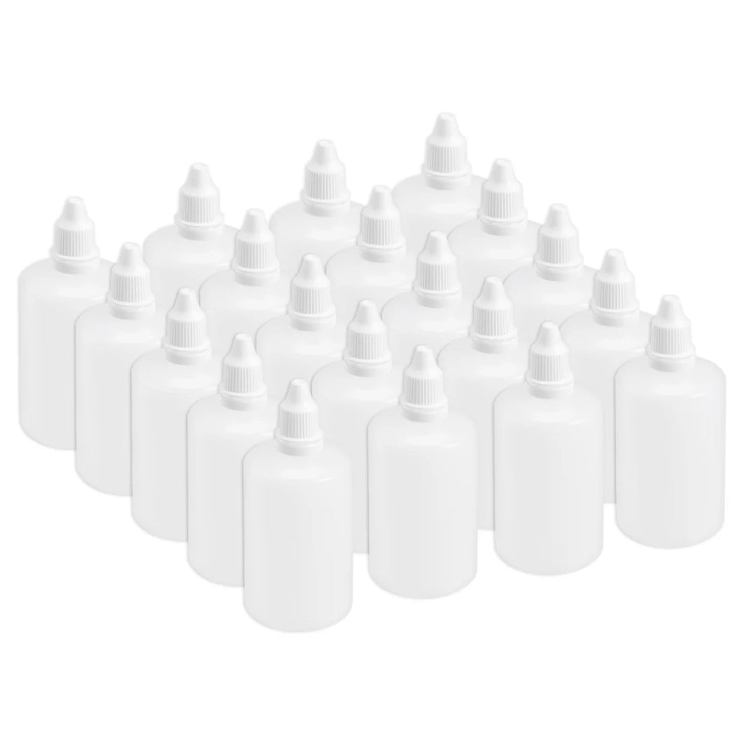 100ml Dropper Bottle - Plastic Squeeze Bottle - Clear Frosted (Pack of 104)