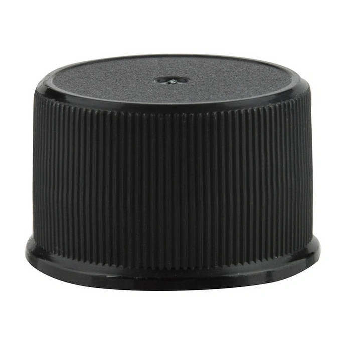 CLEARANCE: Black Screw Cap - Ribbed - 24mm (24/410) - Wedge Seal - PACK OF 914
