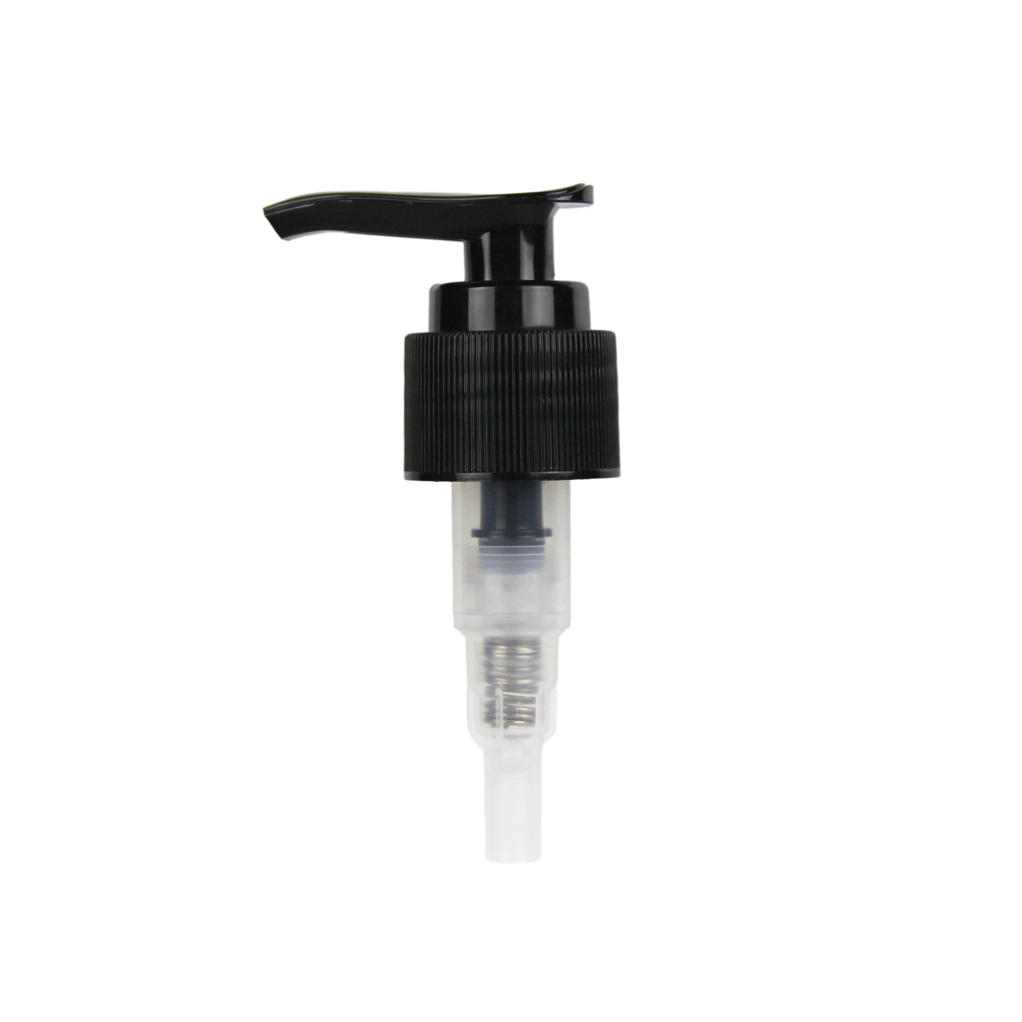 Black Lotion Pump - Ribbed - 24mm (24/410) - LPR-24B2
