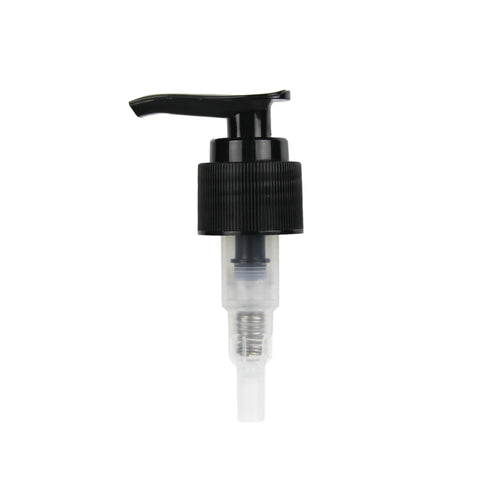 Black Lotion Pump - Ribbed - 24mm (24/410) - LPR-24B2