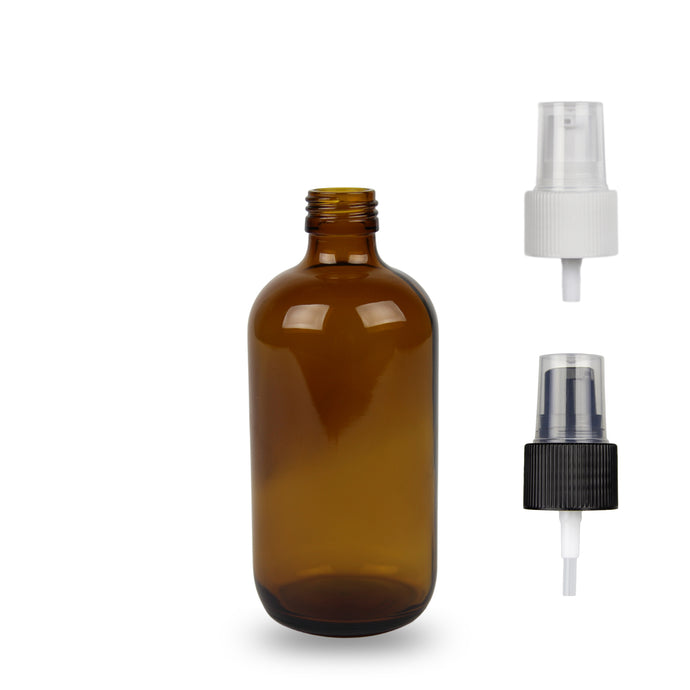 Amber Glass Bottle - 250ml - (Serum/Gel Pump) - 24mm (24/410)