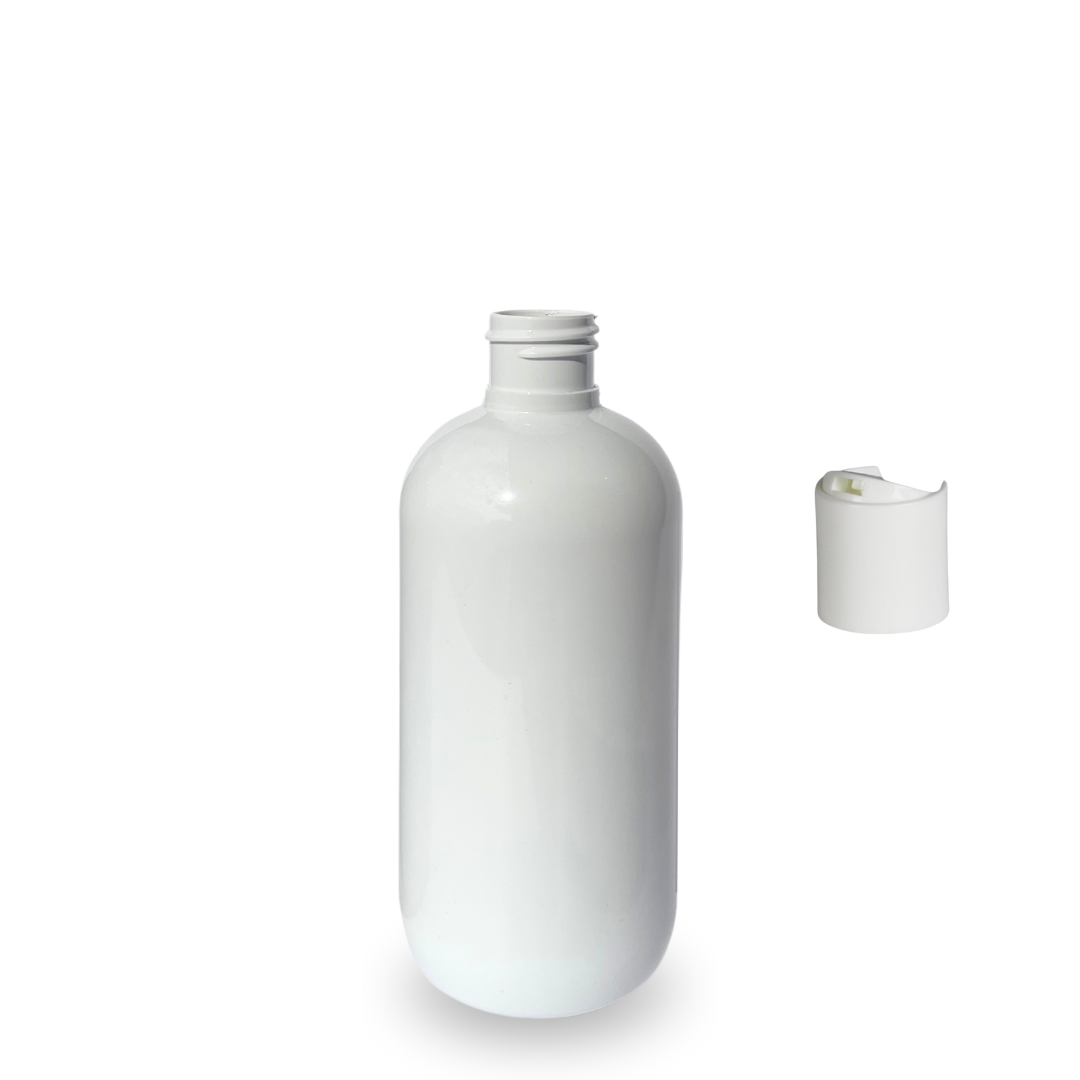 Plastic Bottle rPET - 'Squat Boston' - 250ml - (Disc Top) - 24mm (24/410)