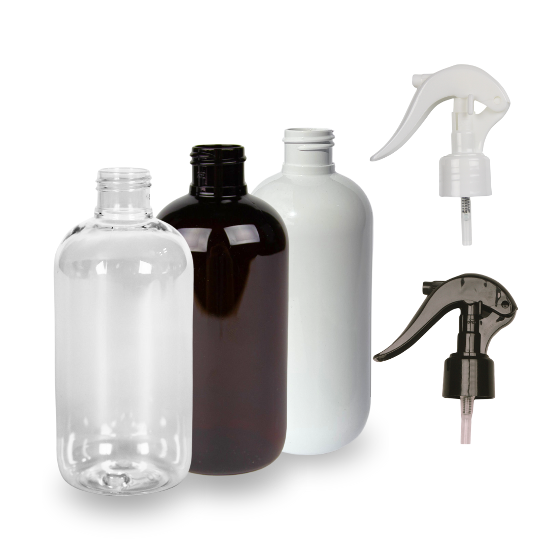 Plastic Bottle rPET - 'Squat Boston' - 250ml - (Trigger Spray) - 24mm (24/410)