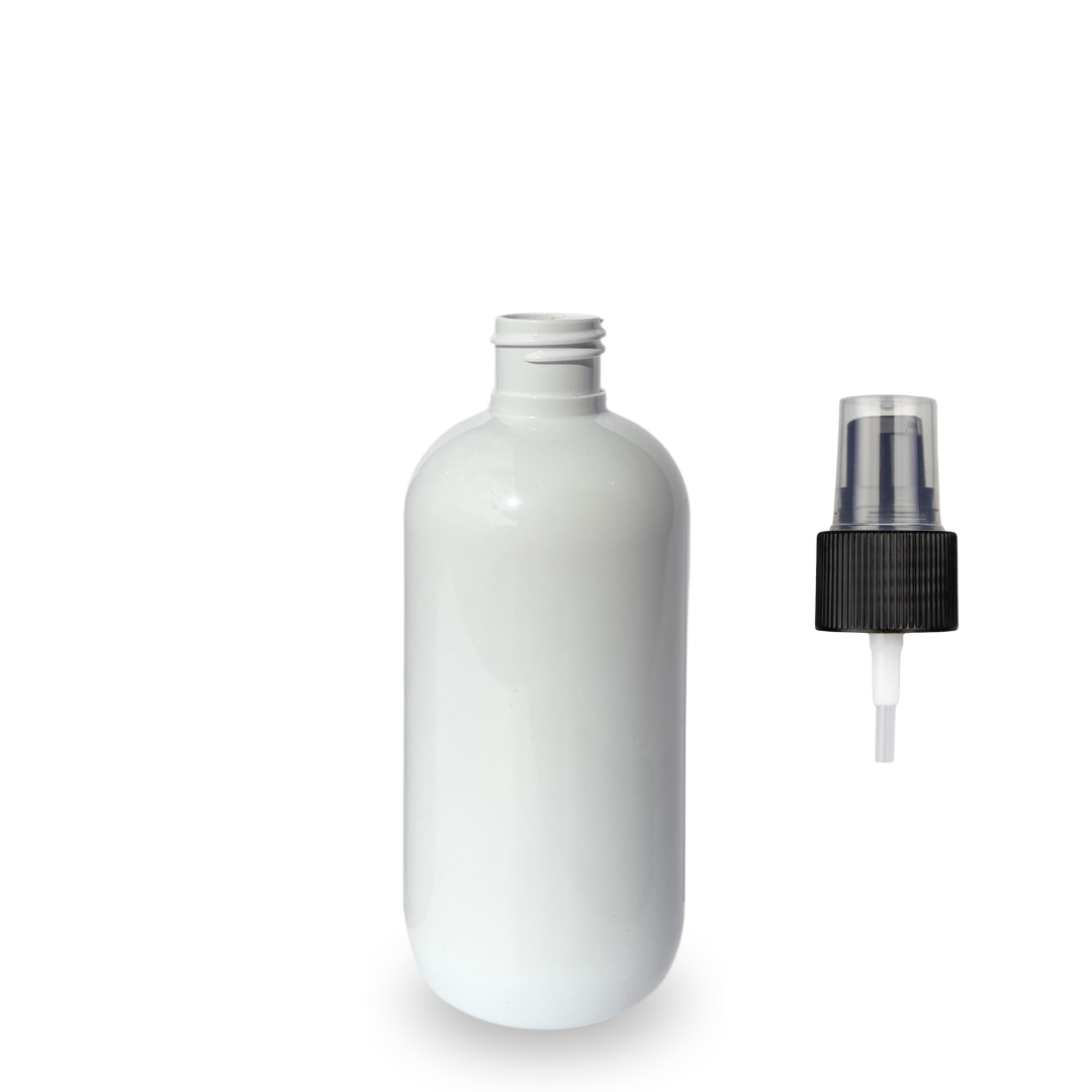 Plastic Bottle rPET - 'Squat Boston' - 250ml - (Serum Pump) - 24mm (24/410)