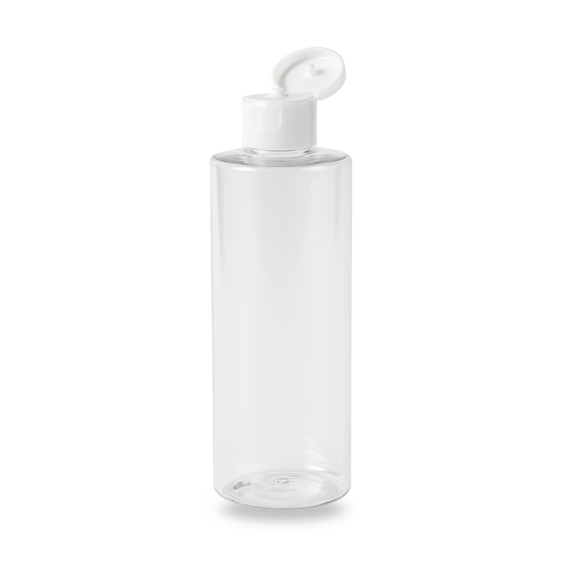 500ml Clear Recycled Plastic Bottle 'Cylinder'- (Flip Top)