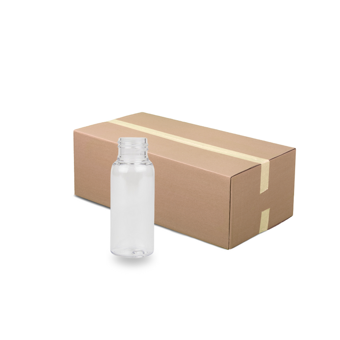 Clear Plastic Bottle PET - 'Tall Boston' - 50ml - 24mm (24/410) (Full Carton of 750)