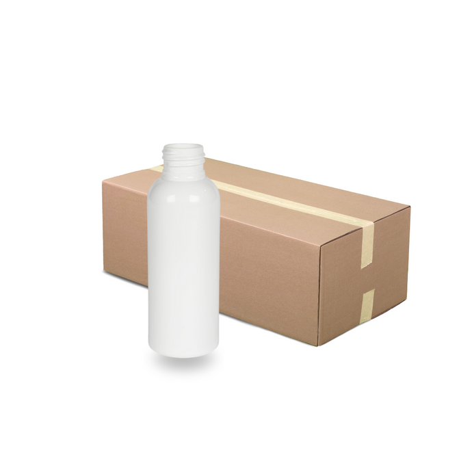 White Plastic Bottle rPET - 'Tall Boston' - 100ml - 24mm (24/410) (Full Carton of 400)