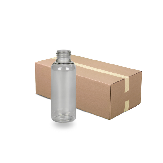 Clear Recycled Plastic Bottle rPET - 'Tall Boston' - 100ml - 24mm (24/410) (Full Carton of 400)