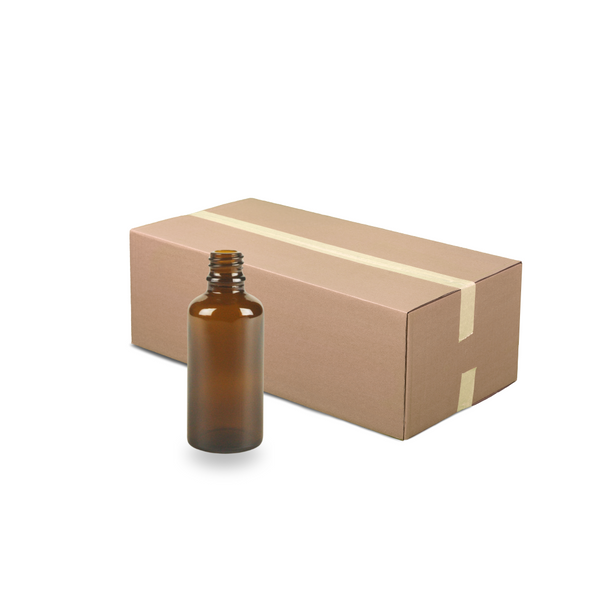 Amber Glass Bottle - 50ml - 18mm (Full Slab of 88)