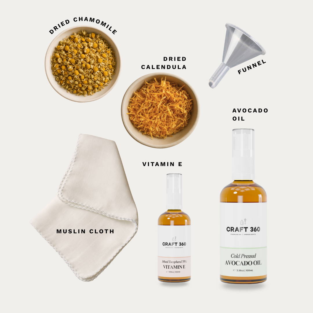 Chamomile & Calendula Infused Avocado Oil - DIY Kit