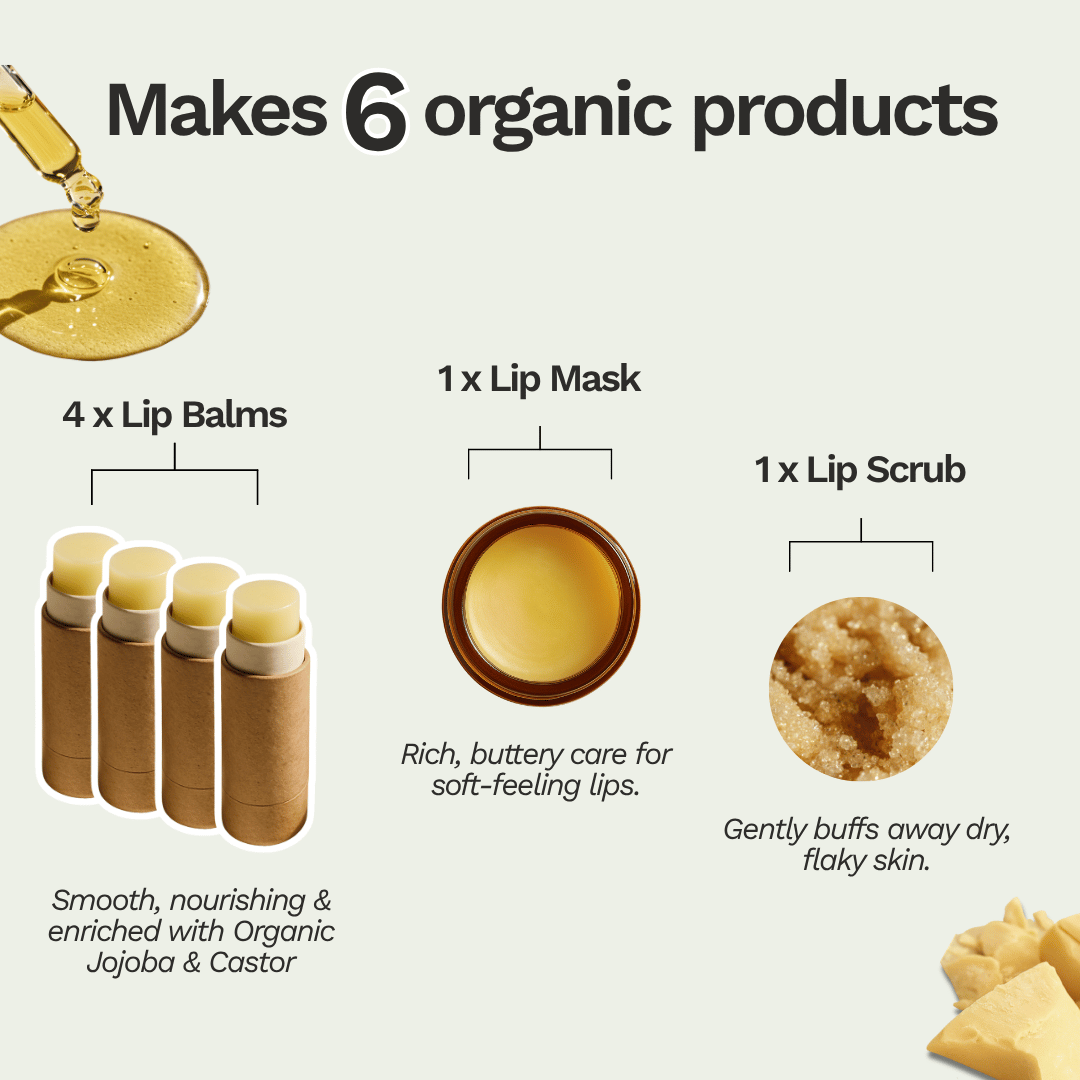 Make Your Own: Organic Lip Balm / Care Kit - 3 DIY Projects