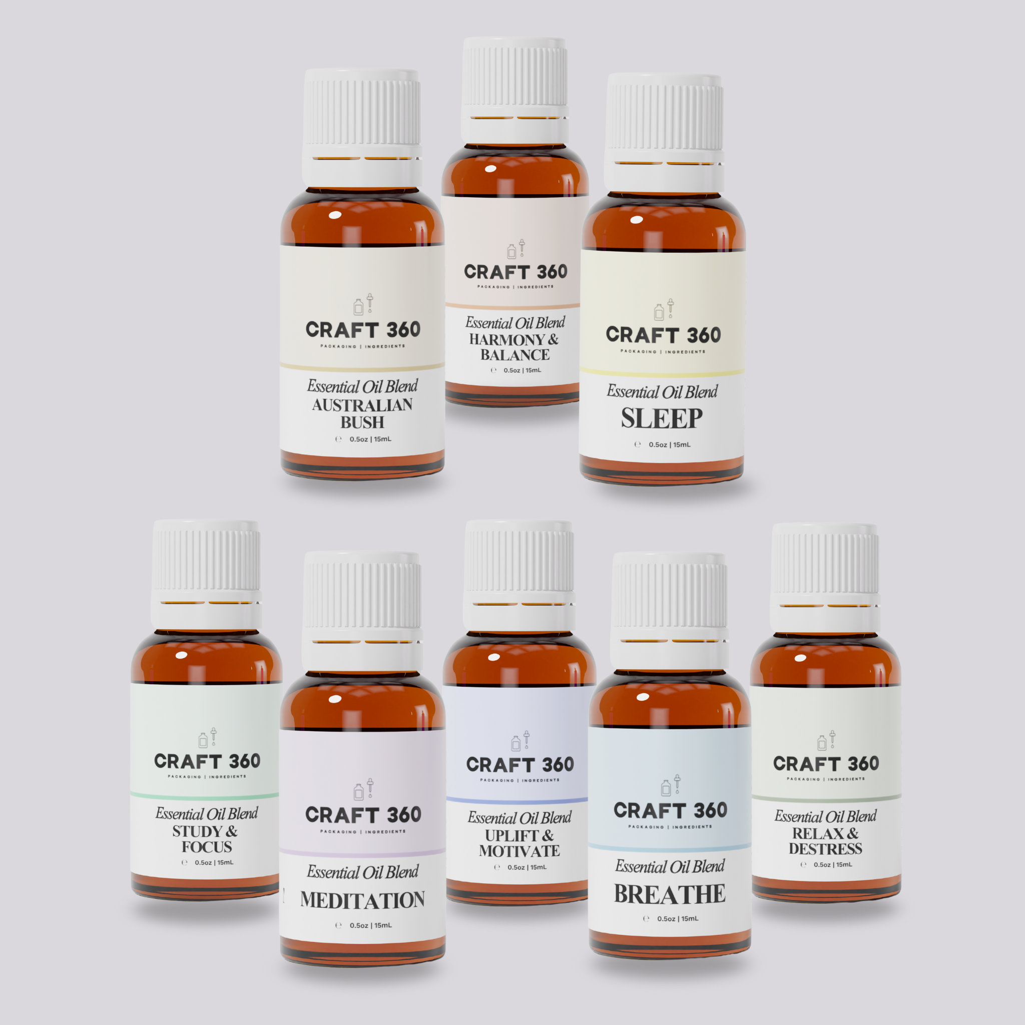 A complete collection of Craft 360 Essential Oil Blends
