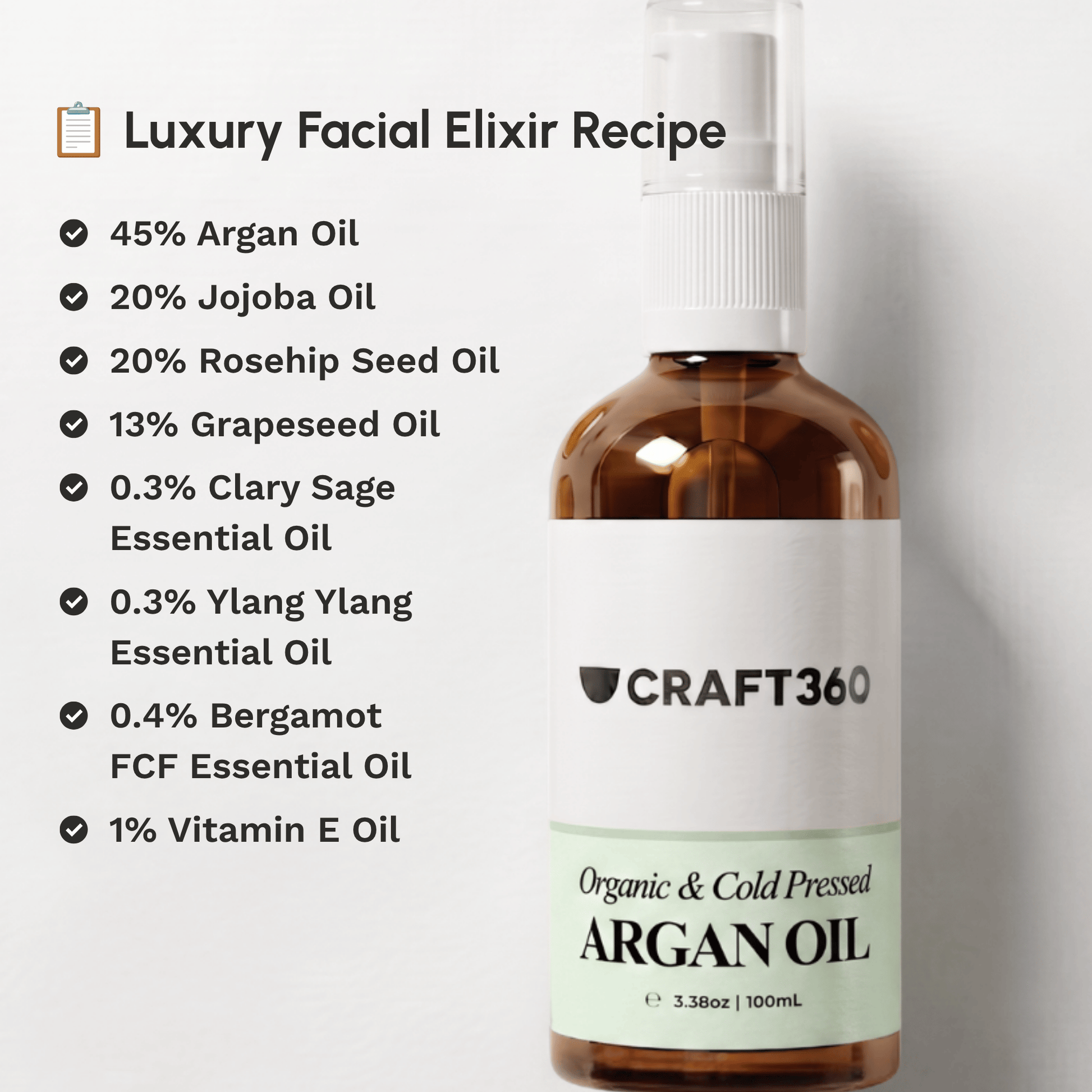 Nourishing hair oil recipe featuring Certified Organic Argan Oil with complementary natural oils