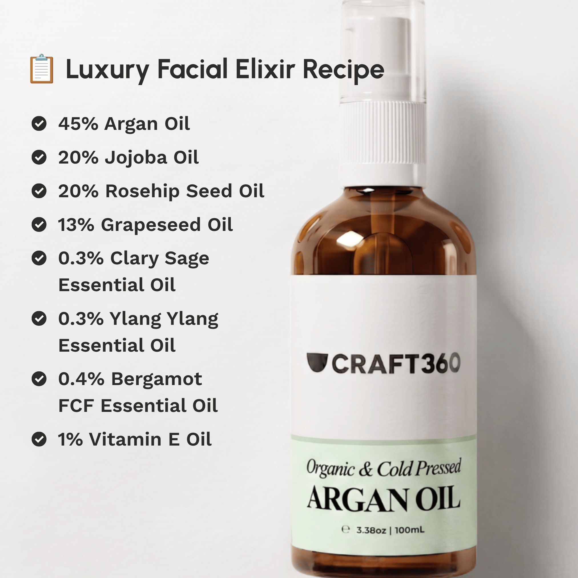 Nourishing hair oil recipe featuring Certified Organic Argan Oil with complementary natural oils