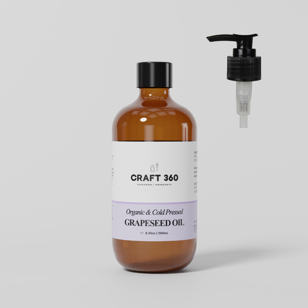 Organic Grapeseed Oil - Cold Pressed (Glass Bottles)