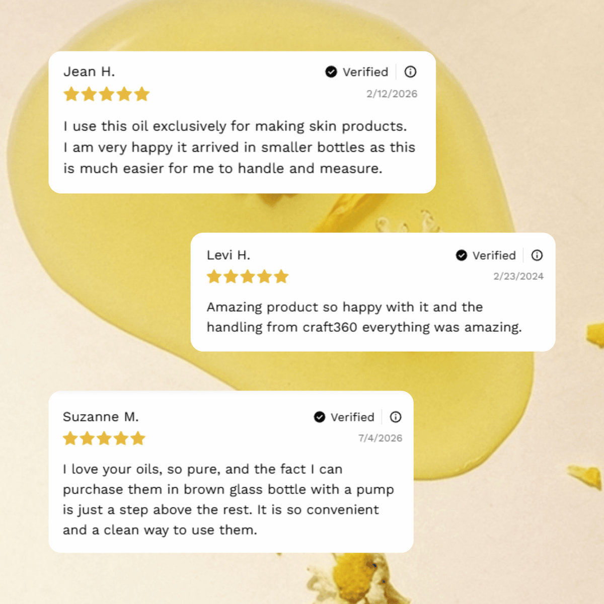 Customer reviews and testimonials for Avocado Oil from Craft 360