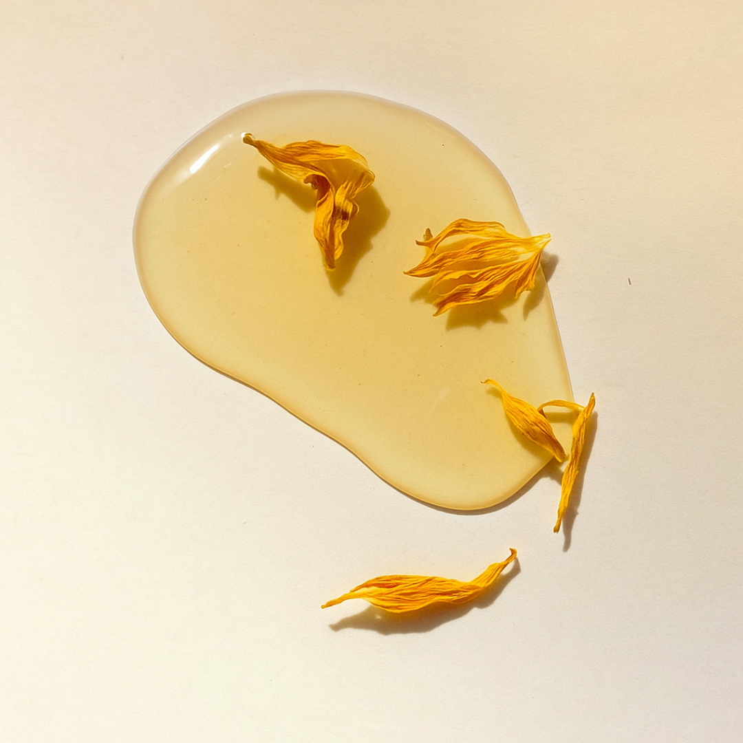 calendula petals infusing in almond oil