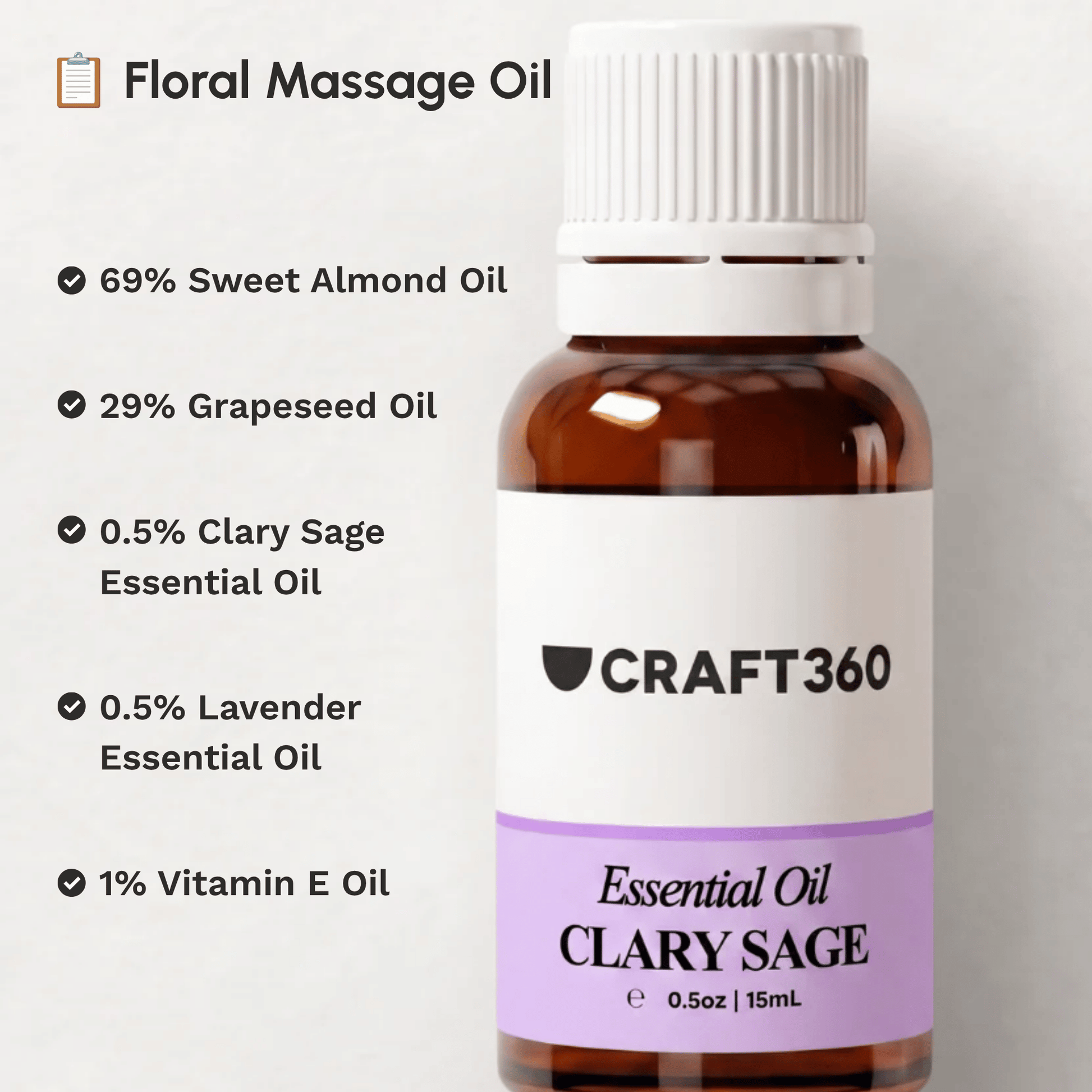 Guide for making a relaxing massage oil using Clary Sage Essential Oil.