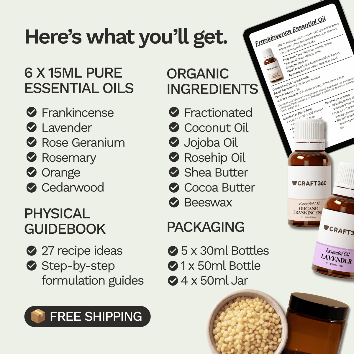 Natural Skin & Haircare - Complete DIY Starter Kit