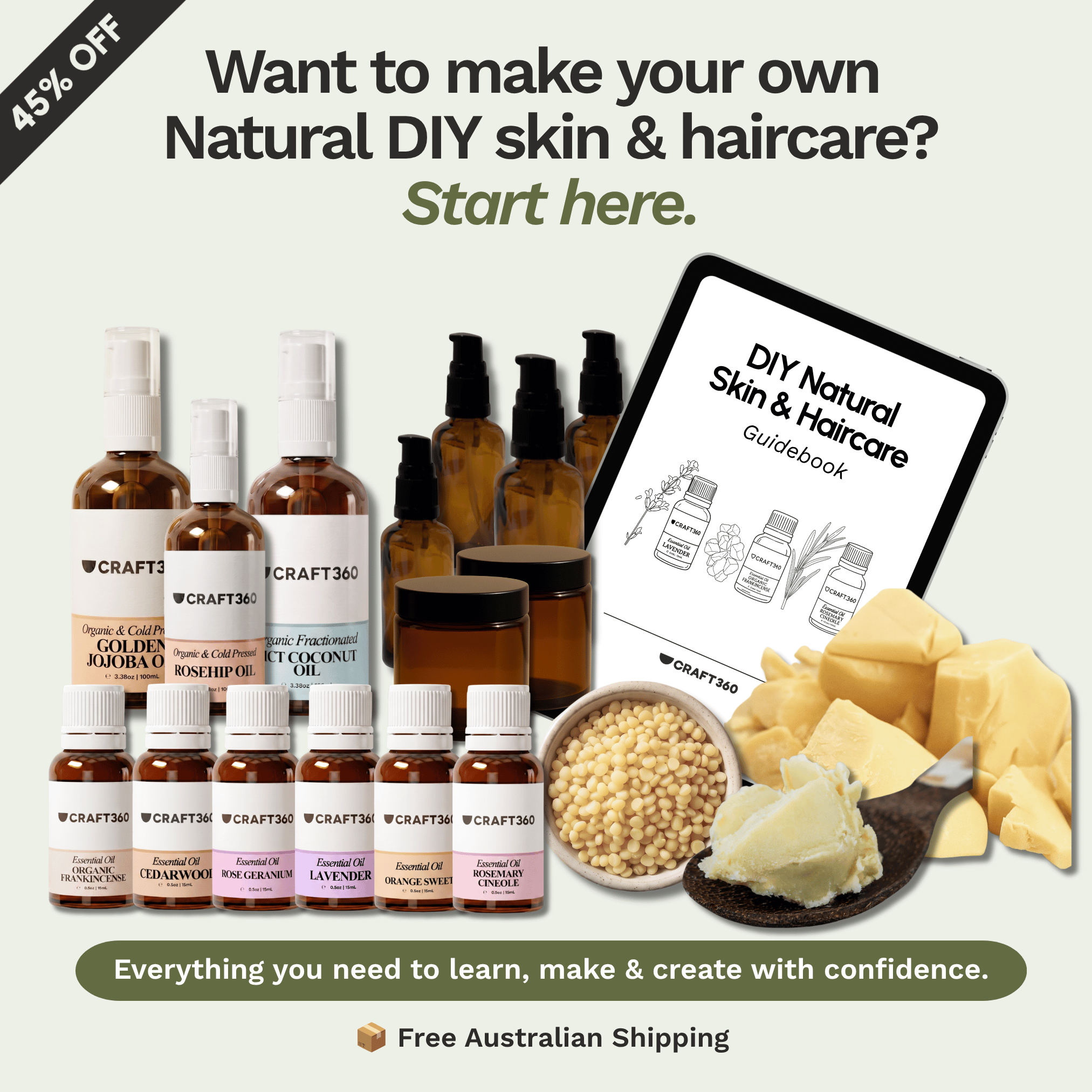 Natural Skin & Haircare - Complete DIY Starter Kit