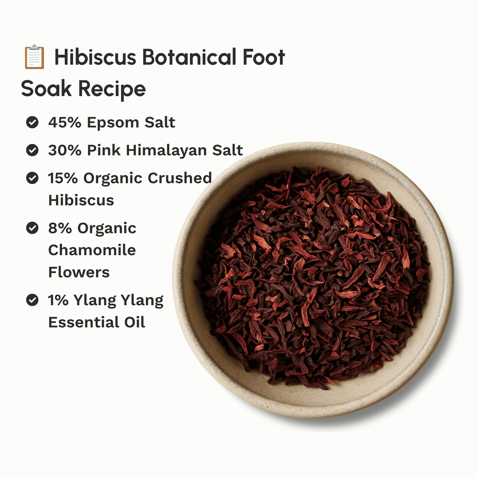 Botanical skincare recipe featuring Organic Dried Hibiscus Flowers with complementary natural ingredients