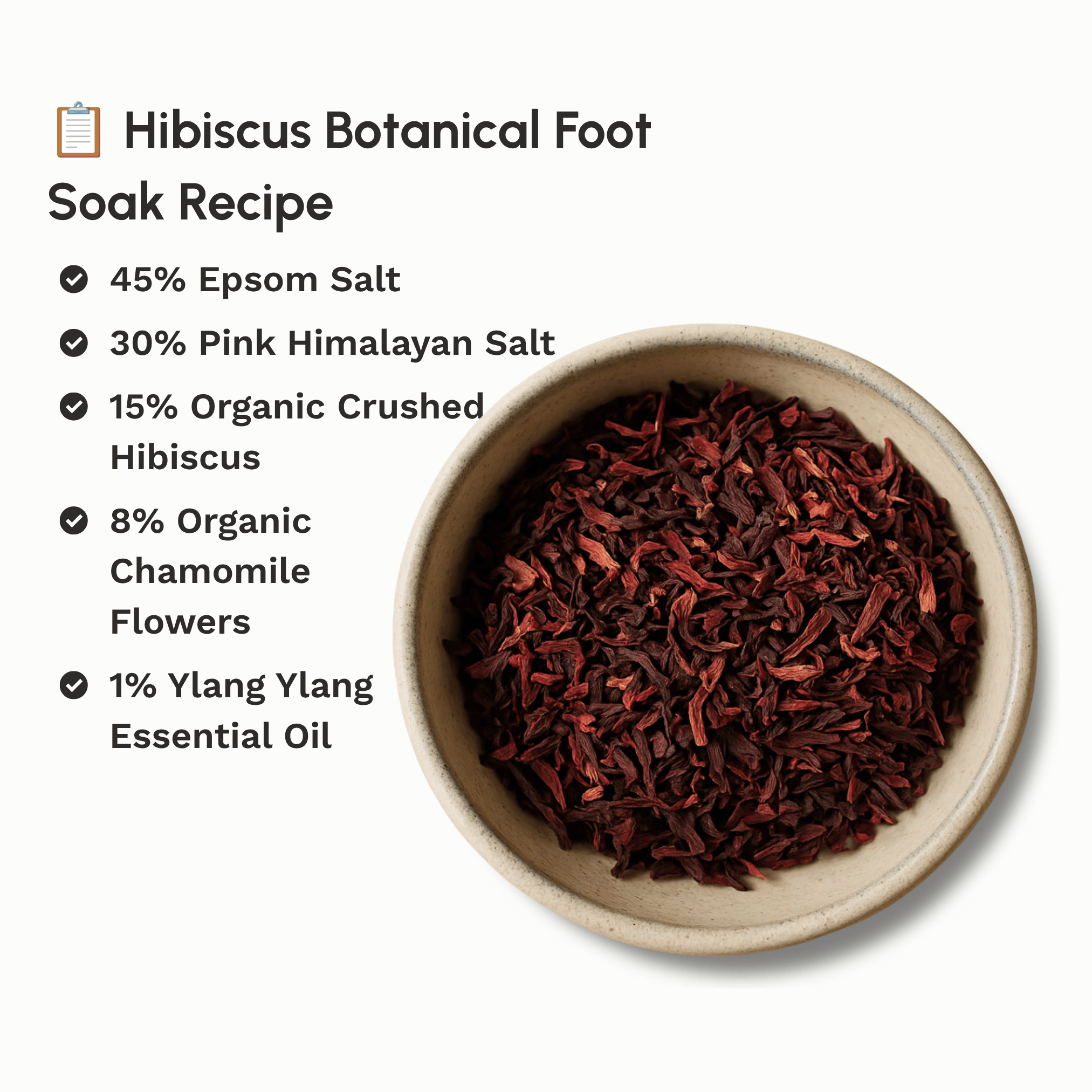 Botanical skincare recipe featuring Organic Dried Hibiscus Flowers with complementary natural ingredients