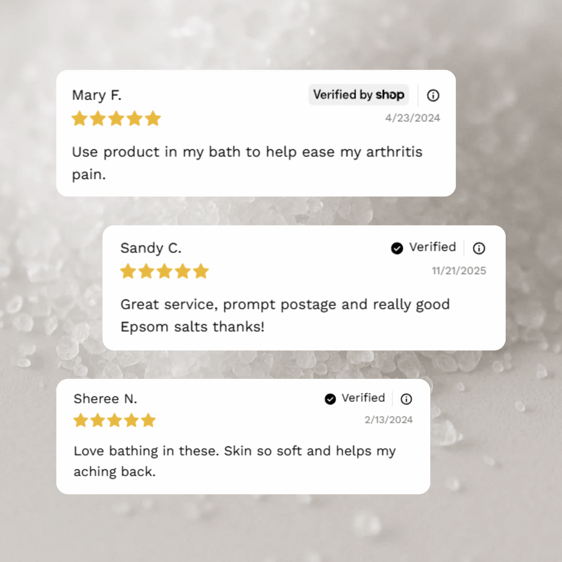 Customer reviews and testimonials for Epsom Salt Magnesium Sulphate from Craft 360