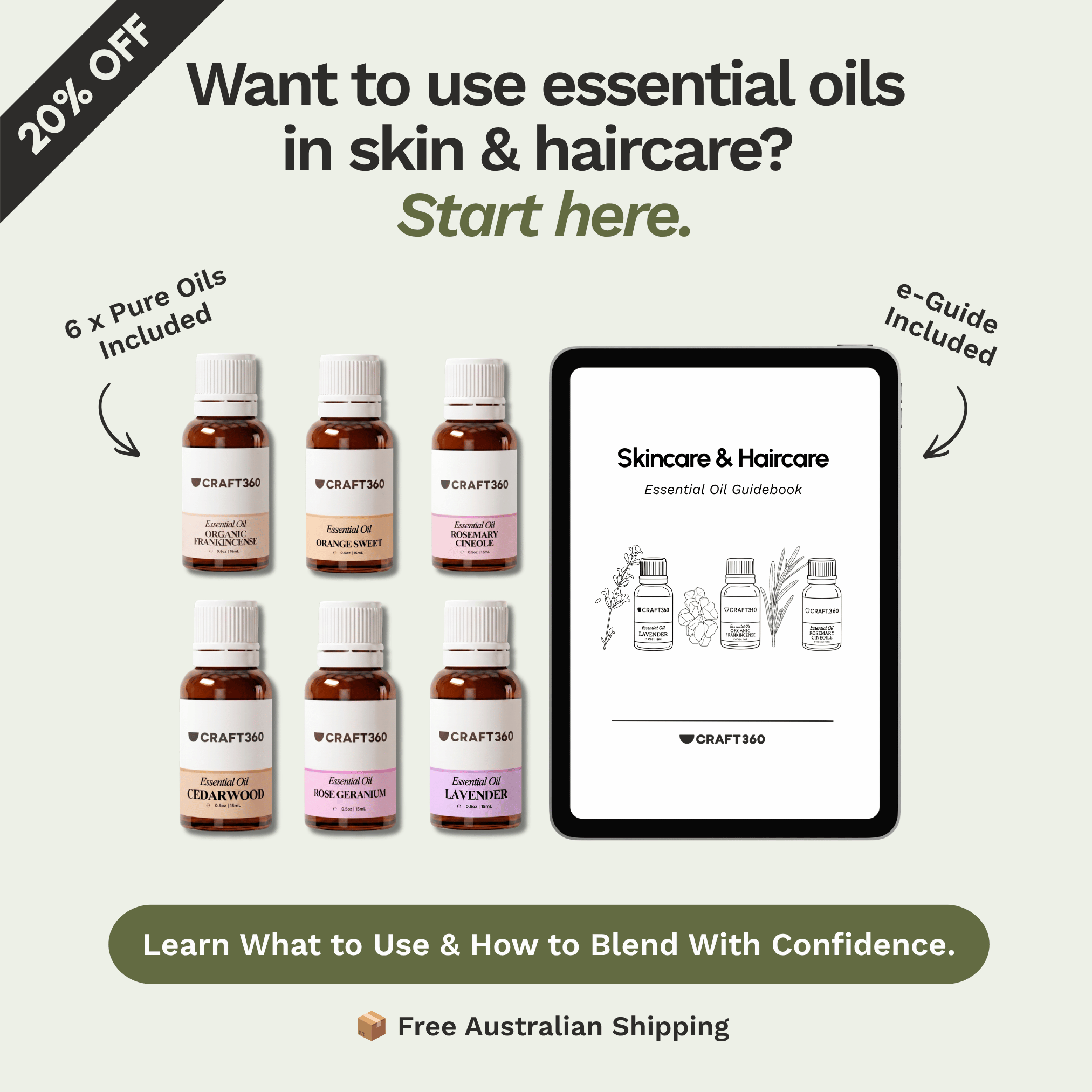 Skin & Haircare Essential Oil Bundle + Guide