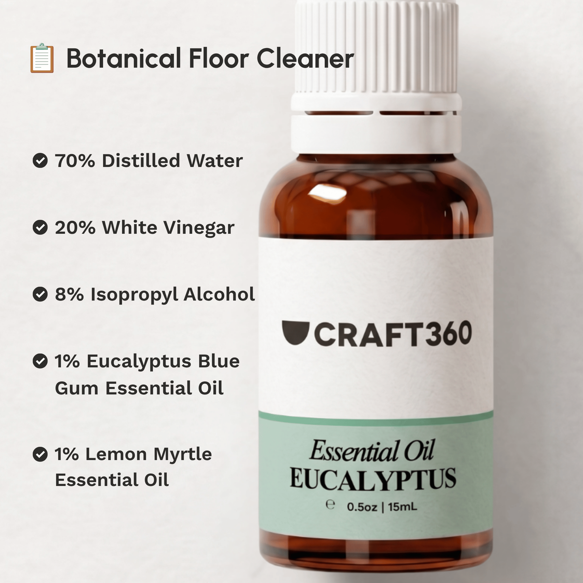 Recipe for making a natural floor cleaner using Eucalyptus Essential Oil & Lemon Myrtle Essential Oil.