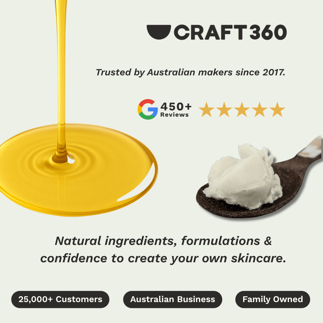 Craft 360 natural skincare ingredients with customer reviews and Australian family-owned business credentials