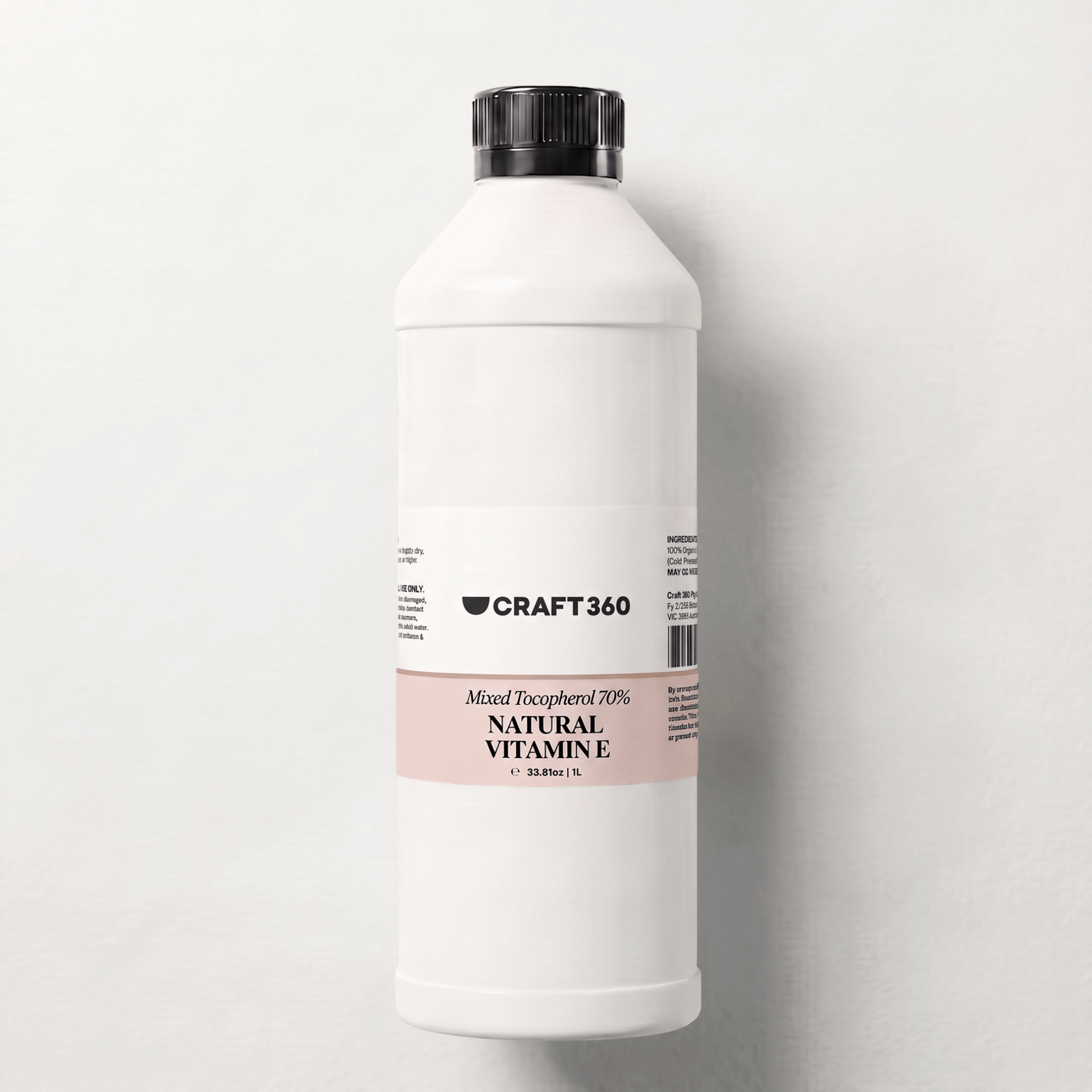 1 L bottle of Natural Vitamin E Mixed Tocopherols for skincare and cosmetic formulations