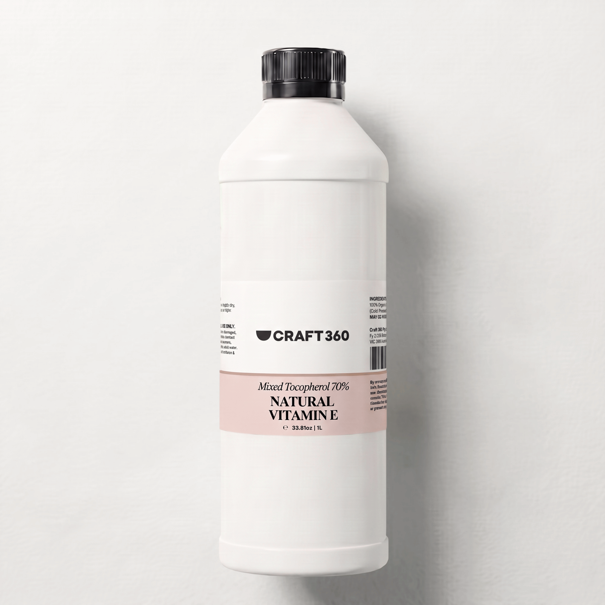 1 L bottle of Natural Vitamin E Mixed Tocopherols for skincare and cosmetic formulations