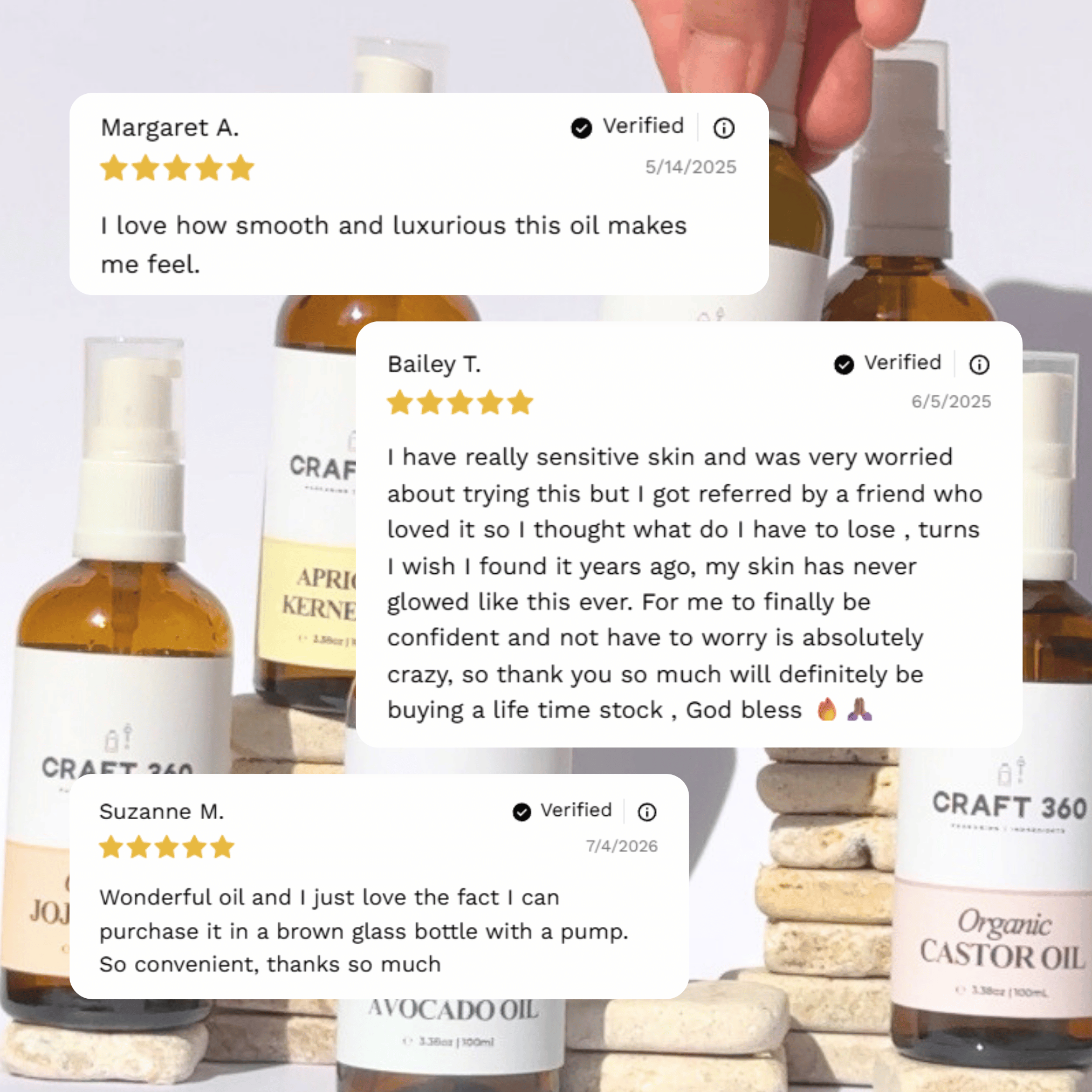 Customer reviews and testimonials for Apricot Kernel Oil from Craft 360