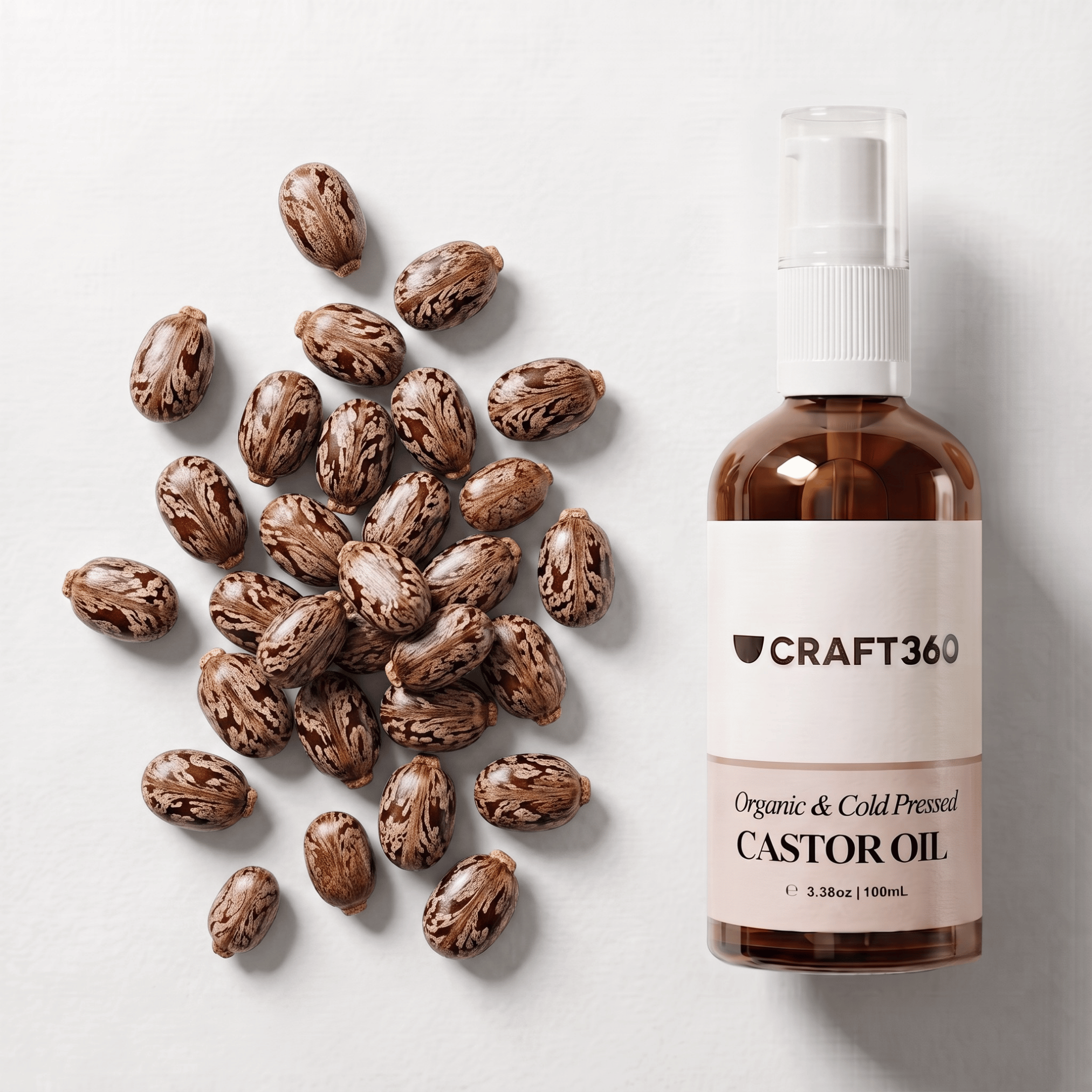 Certified Organic Castor Oil - Cold Pressed - Hexane Free - ACO Cert. No. 14153