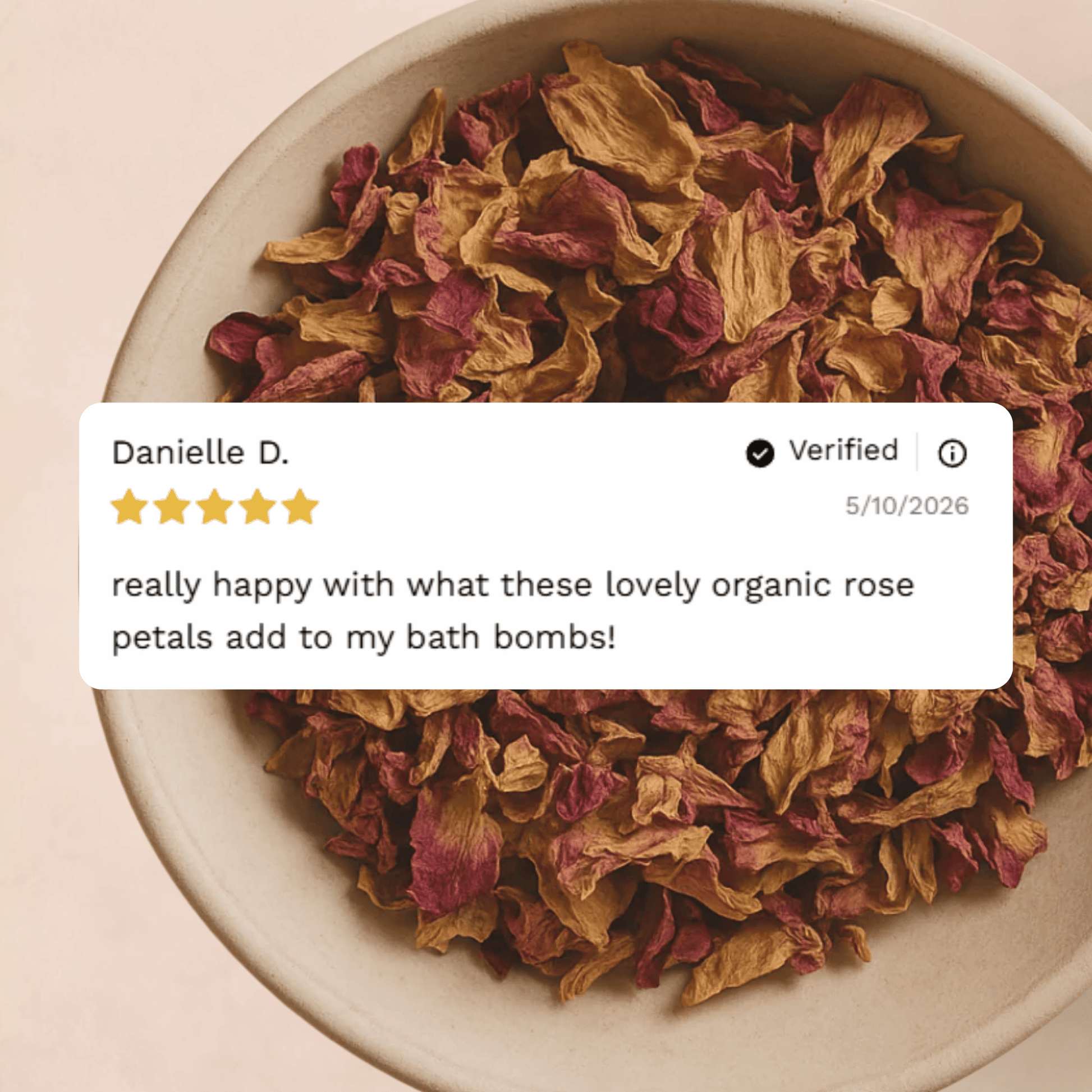 Customer reviews and testimonials for Organic Dried Pink Rose Petals from Craft 360