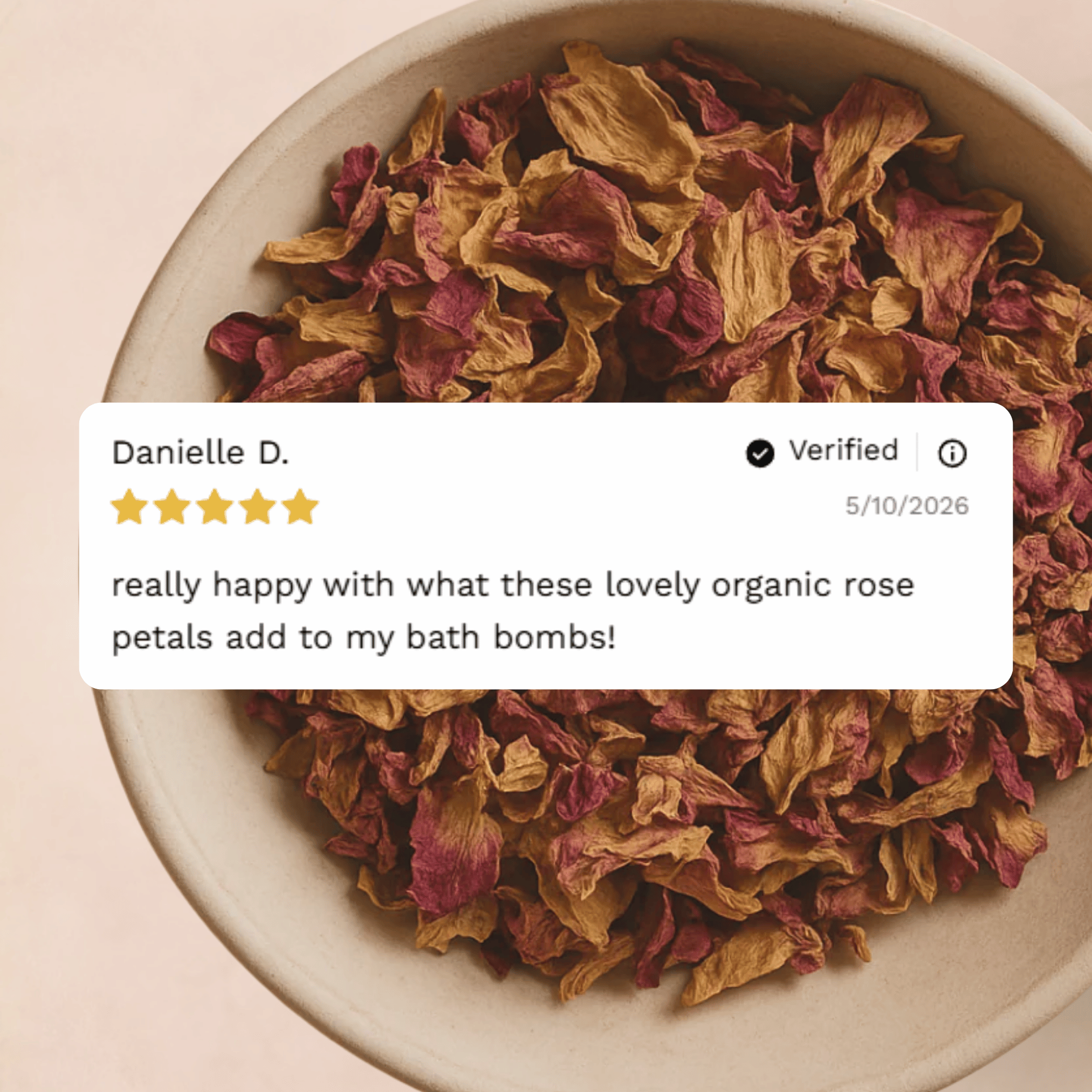 Customer reviews and testimonials for Organic Dried Pink Rose Petals from Craft 360