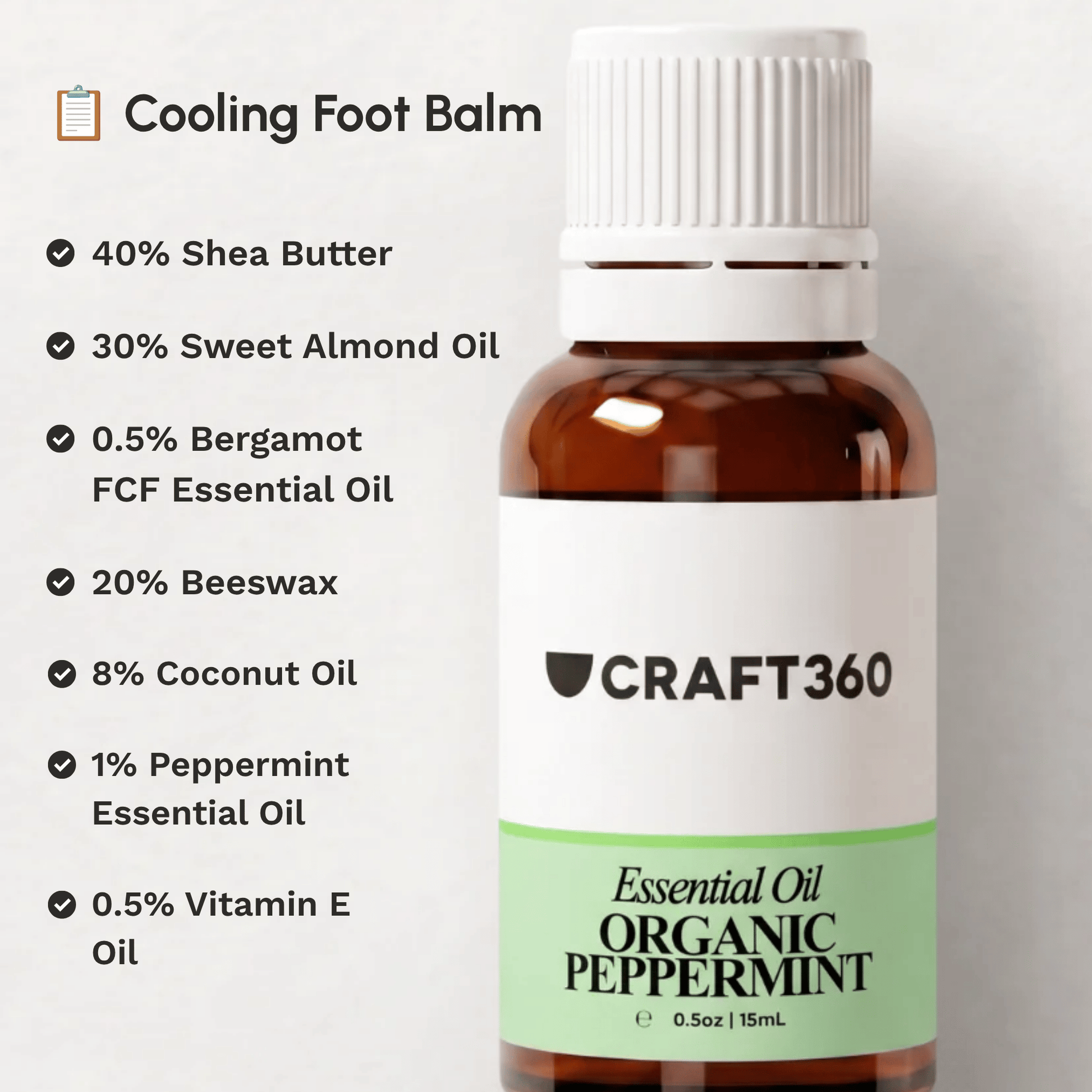 Recipe for making a refreshing foot balm using Peppermint Essential Oil.