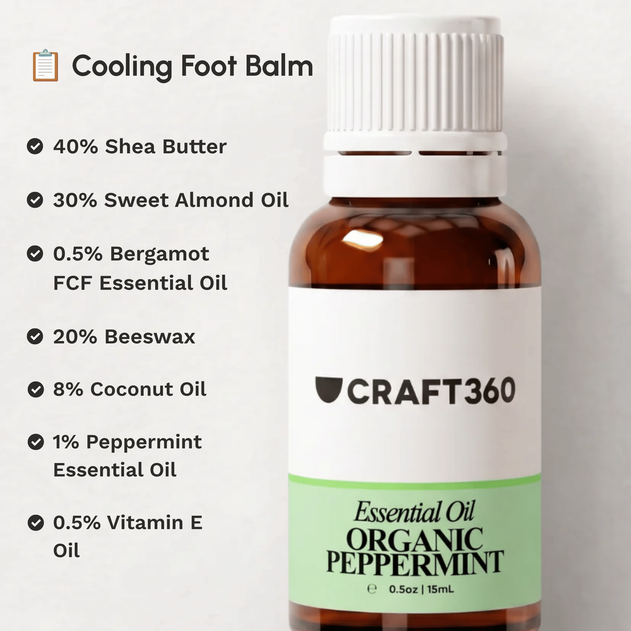 Recipe for making a refreshing foot balm using Peppermint Essential Oil.