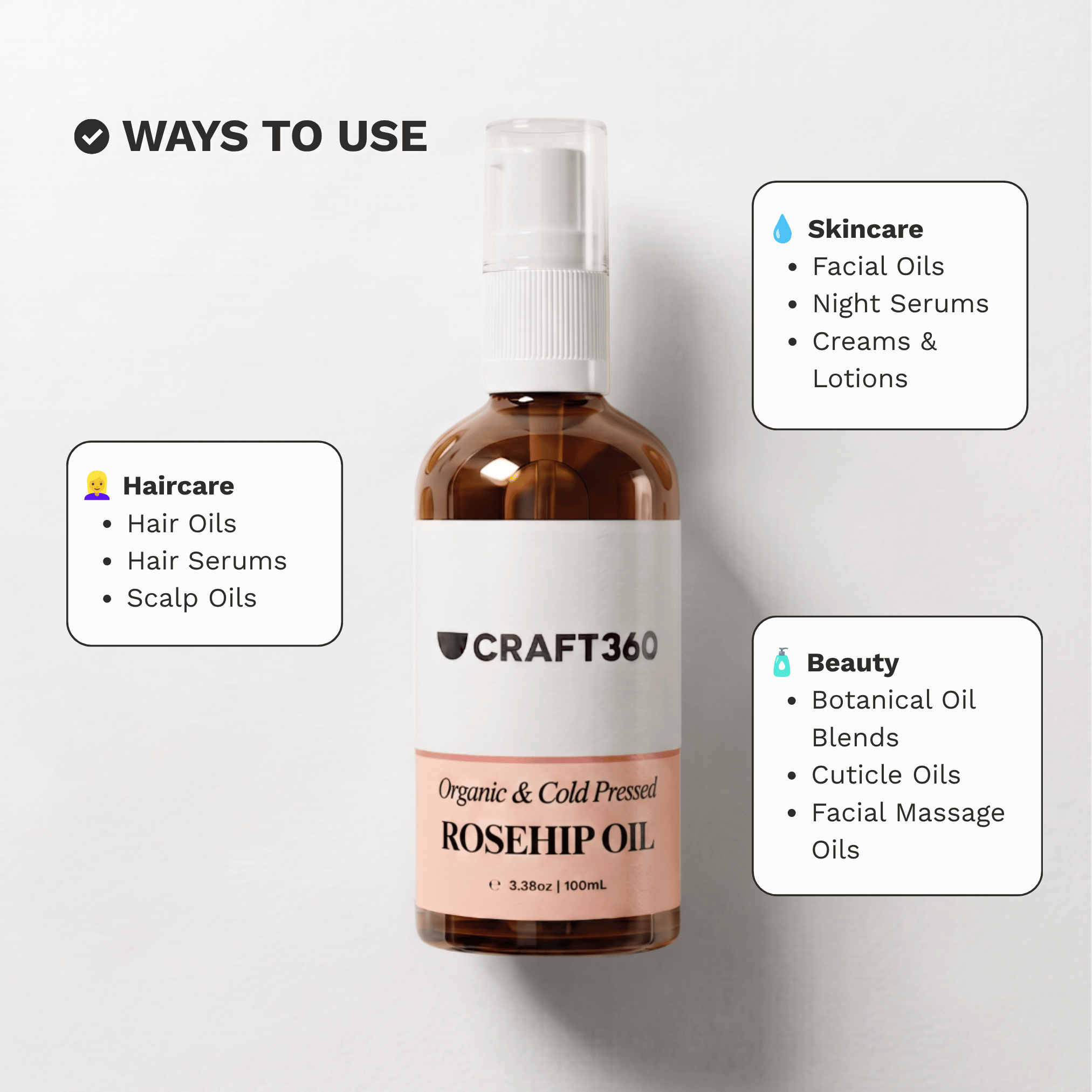 Certified Organic Rosehip Oil - Cold Pressed - Refined - ACO Cert. No. 14153
