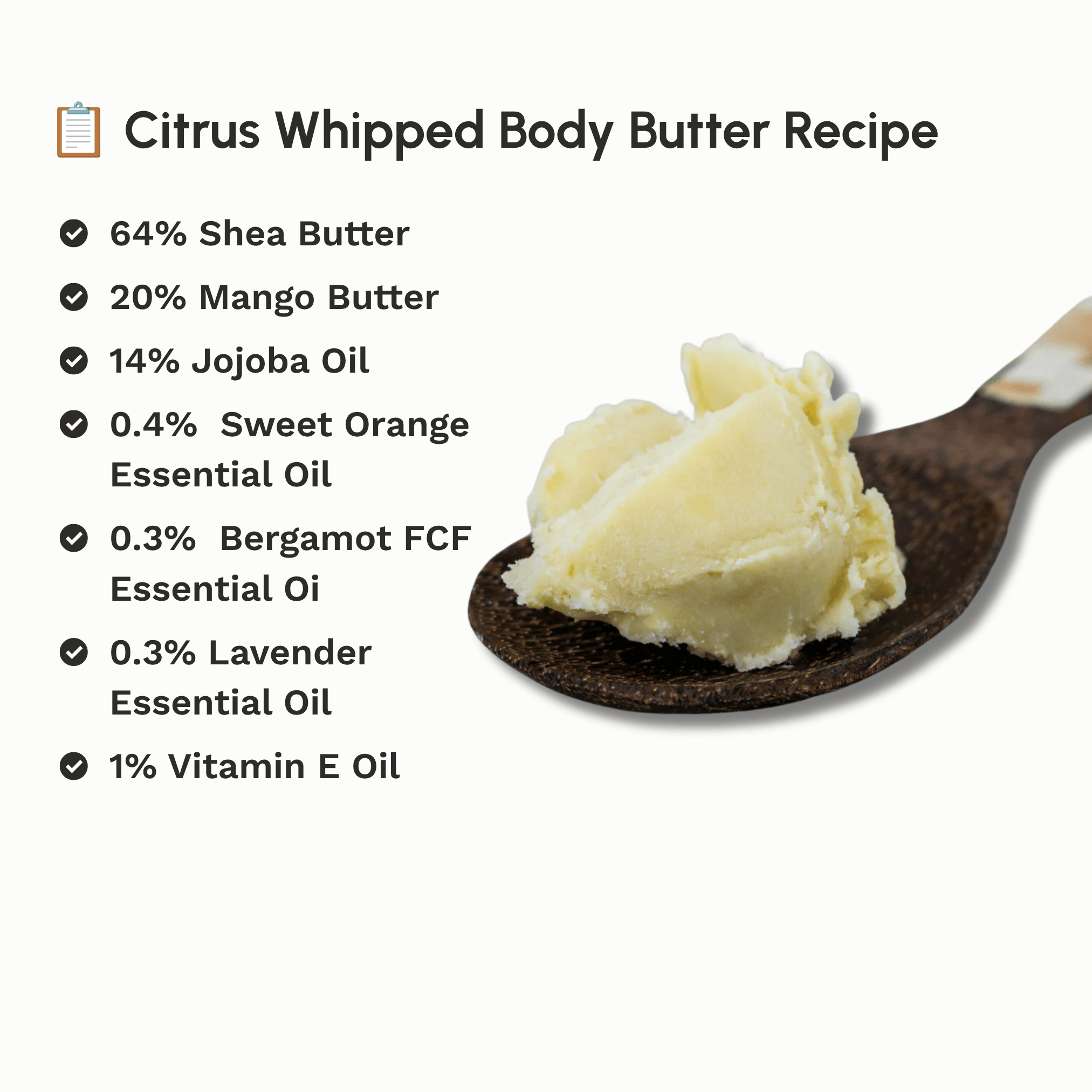Recipe for making a whipped body butter using Organic Shea Butter.