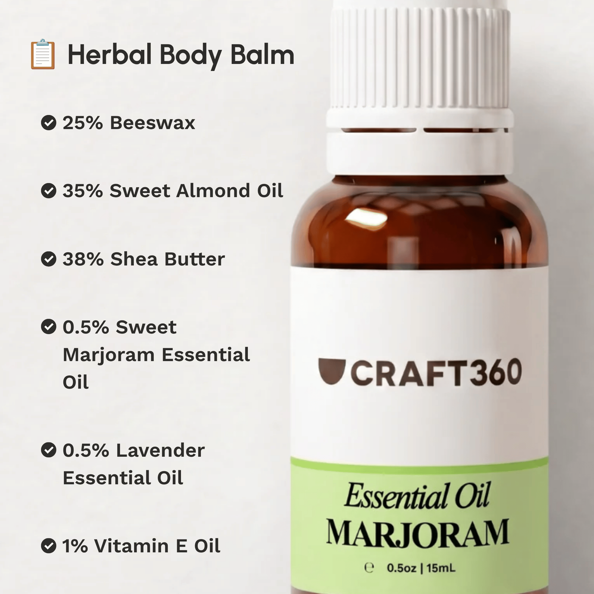 Recipe for making a nourishing body balm using Sweet Marjoram Essential Oil.