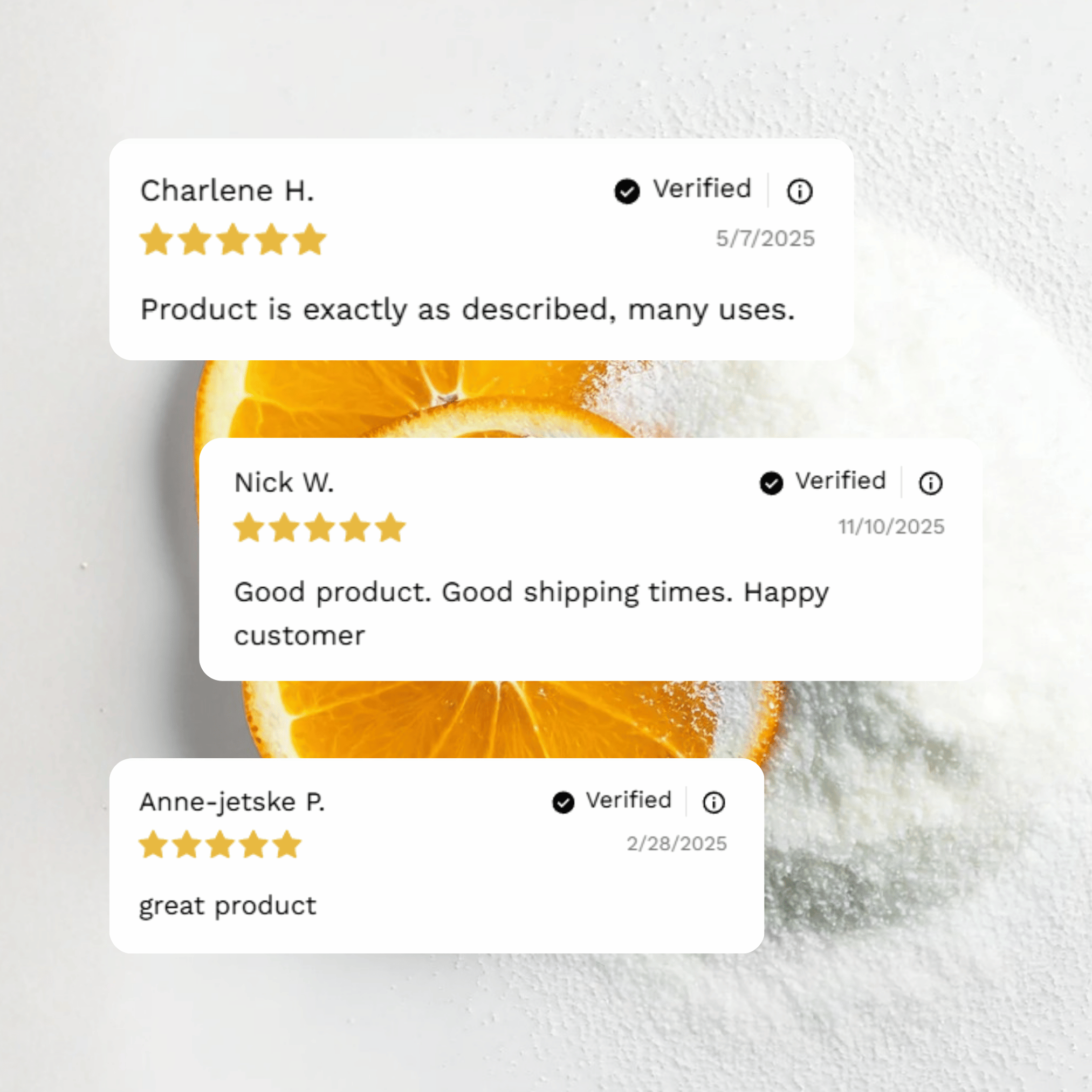 Customer reviews and testimonials for L-Ascorbic Acid Vitamin C from Craft 360