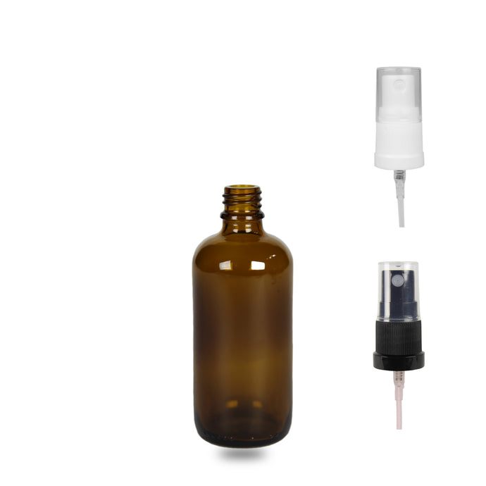 Amber Glass Bottle - (Atomiser/Spritzer) - 100ml - 18mm