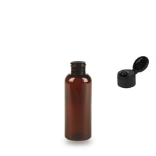 Amber Recycled Plastic Bottle rPET - 'Tall Boston' - 100ml - 24mm (24/410)