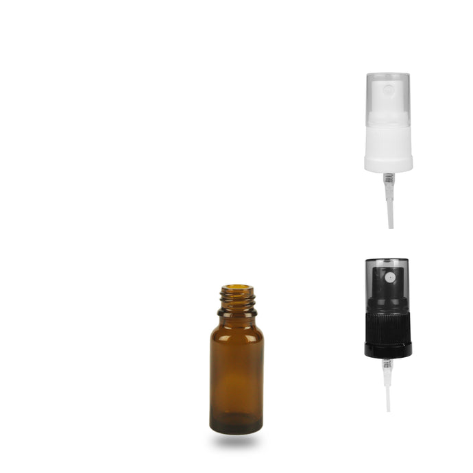 Amber Glass Bottle - (Atomiser/Spritzer) - 15ml - 18mm