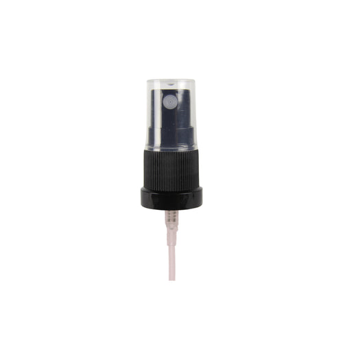 Black Atomiser / Spritzer - Fine Mist Spray - Ribbed - 18mm - ASR-18B2