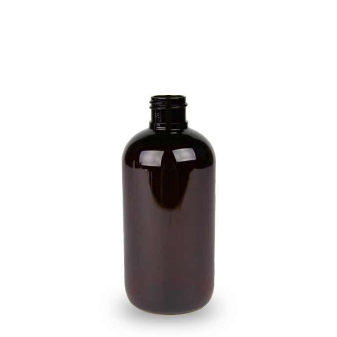 Amber Recycled Plastic Bottle rPET - 'Squat Boston' - 250ml - 24mm (24/410)