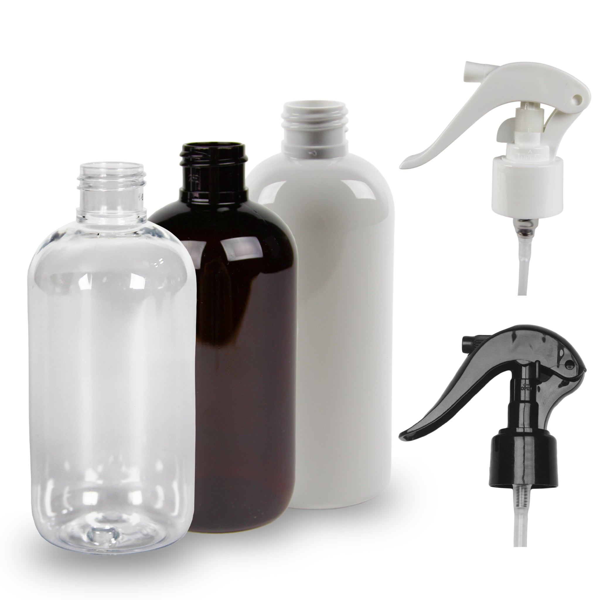 Plastic Bottle rPET - 'Squat Boston' - 250ml - (Trigger Spray) - 24mm (24/410)