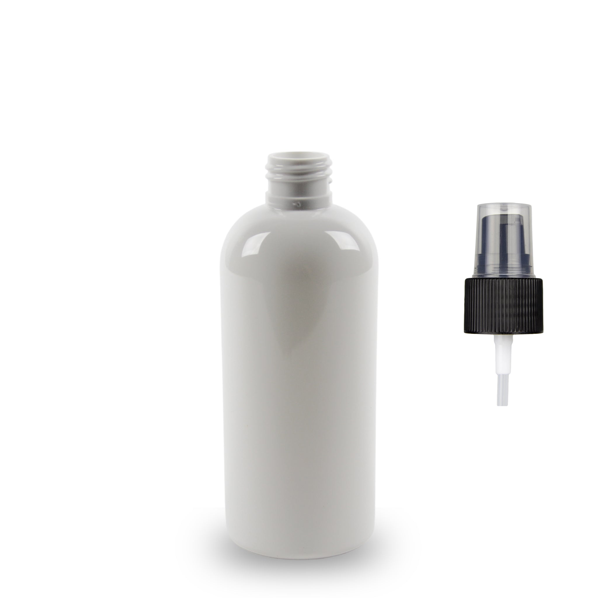 Plastic Bottle rPET - 'Squat Boston' - 250ml - (Serum Pump) - 24mm (24/410)